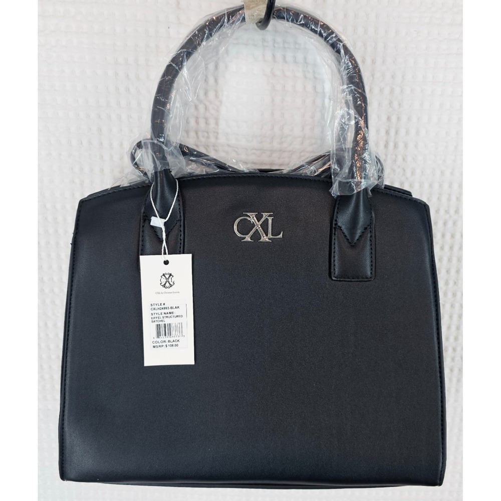 CXL by Christian Lacroix Elise Structured Satchel Tote Bag Black NWT